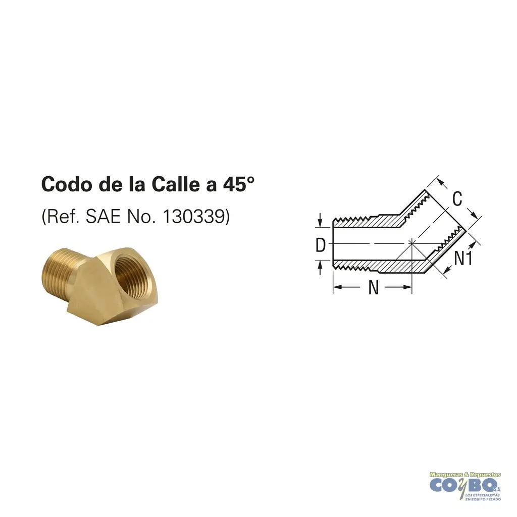 CODO NIPLE 45 H NPT 1/8 A M 1/8 - Miniatura 2
