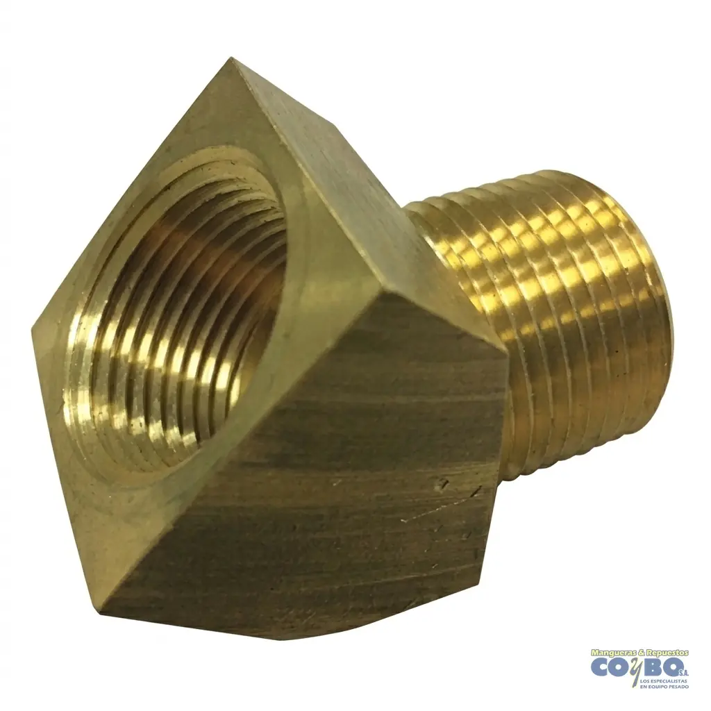 CODO NIPLE 45 H NPT 1/4 A M 1/4 - Imagen 1