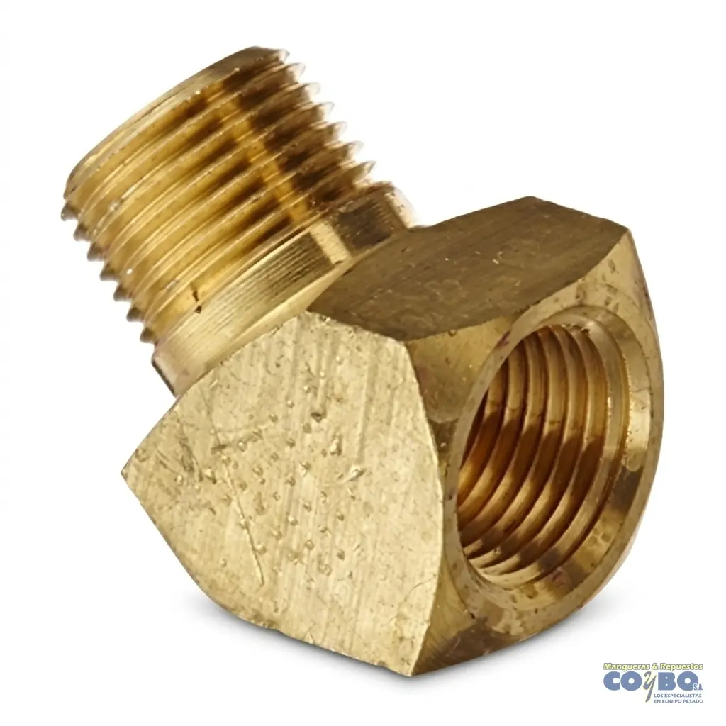CODO NIPLE 45 H NPT 3/8 A M 3/8 - Imagen 1