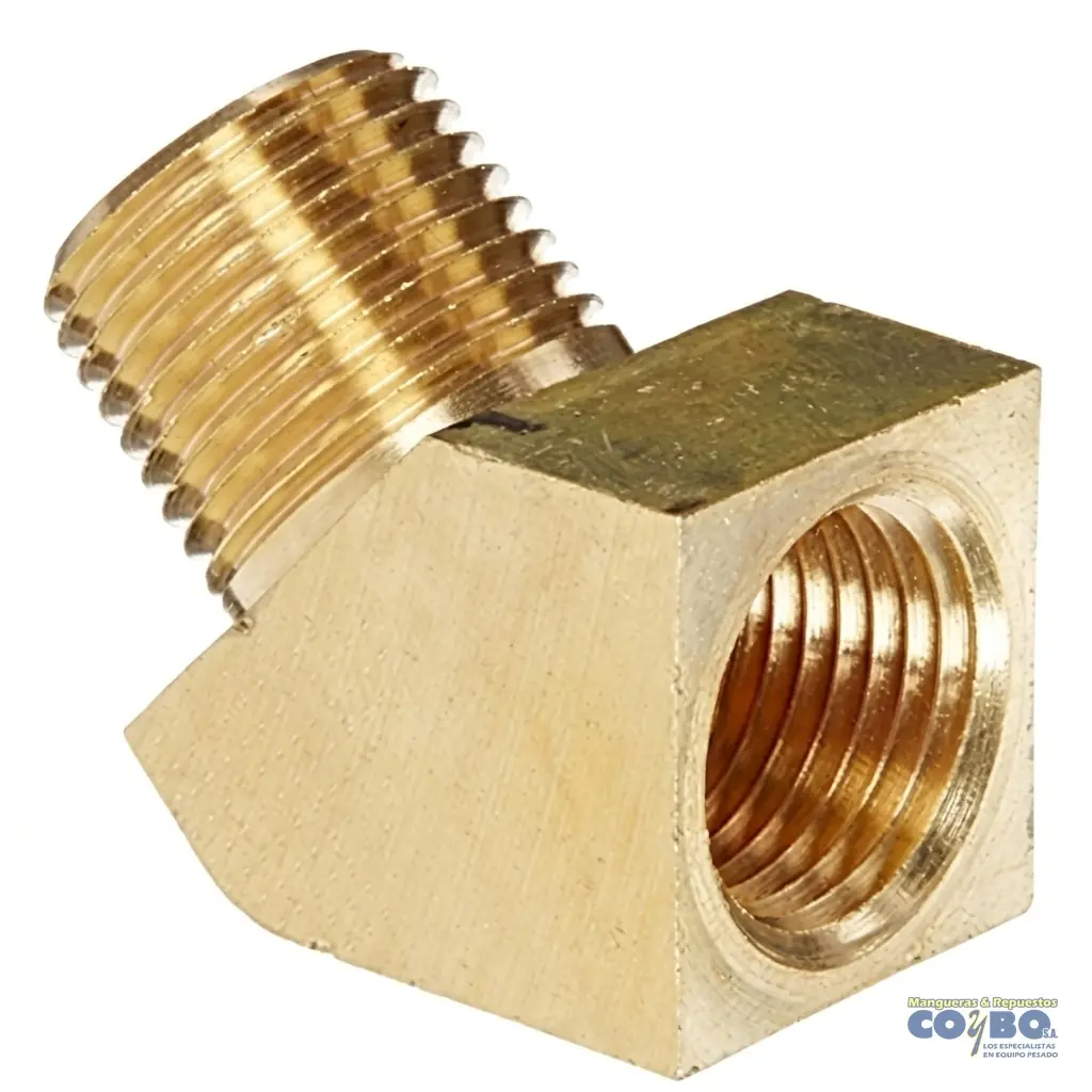 CODO NIPLE 45 H NPT 1/2 A M 1/2 - Imagen 1