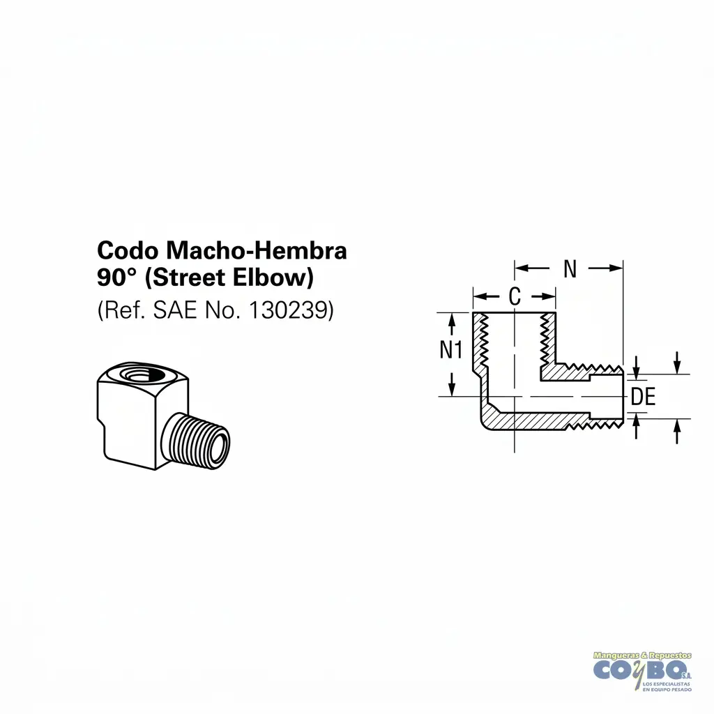 CODO NIPLE 90 H NPT 3/4 A M 3/4 116B - Miniatura 2