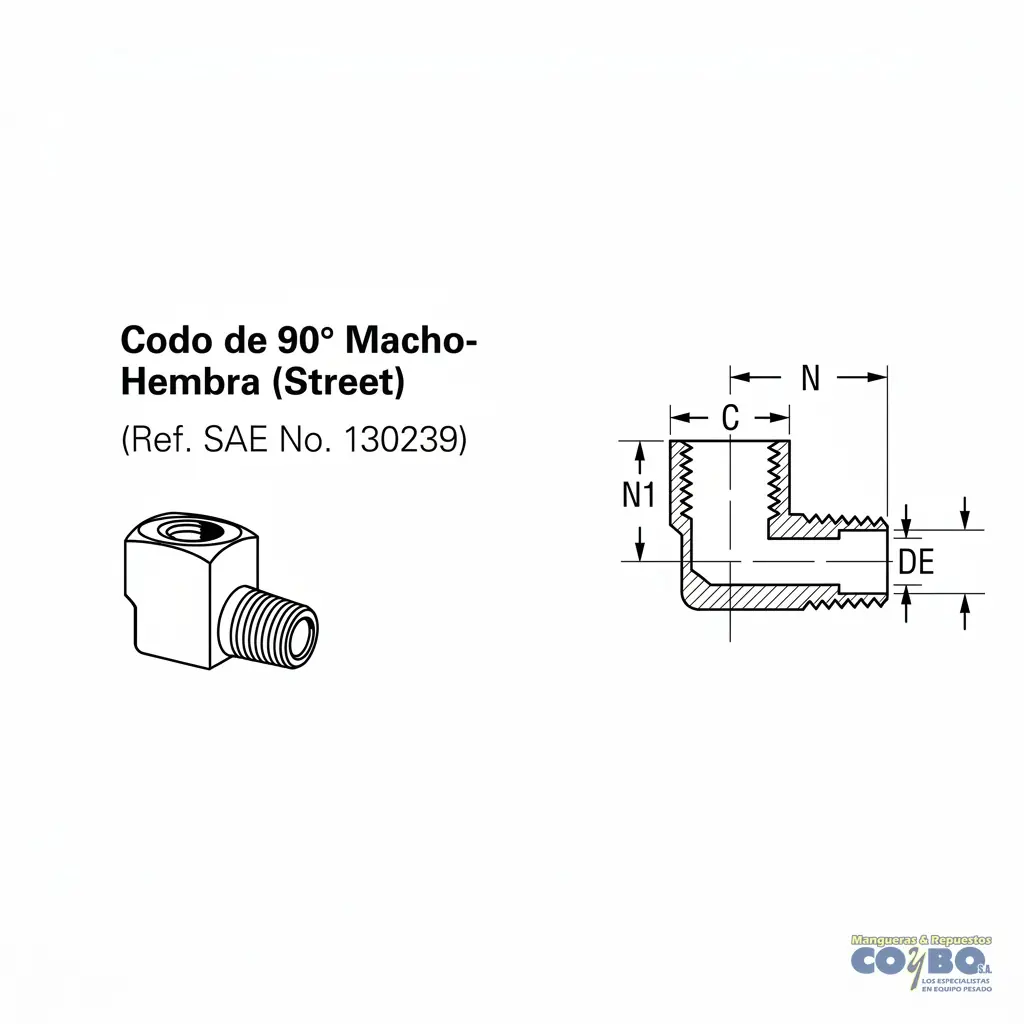 CODO NIPLE 90 H NPT 1/8 A M 1/8 116B - Miniatura 2