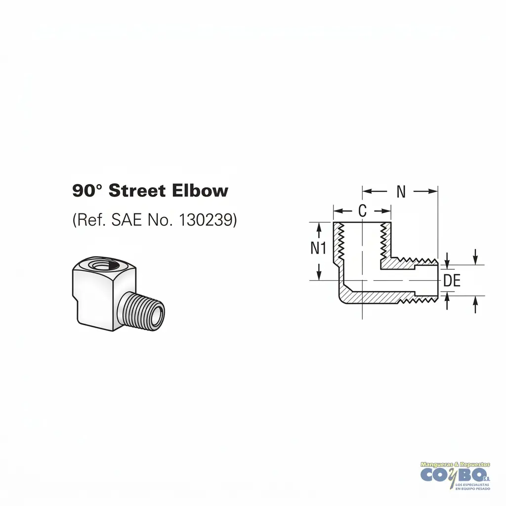 CODO NIPLE 90 H NPT 1/4 A M 1/4 116B - Miniatura 2