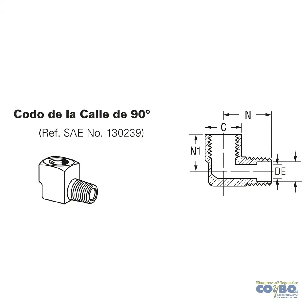 CODO NIPLE 90 H NPT 3/8 A M 3/8 116B - Miniatura 2