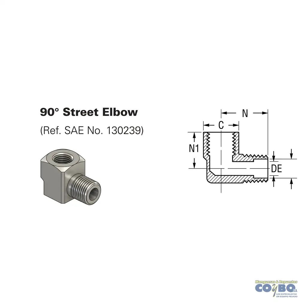 CODO NIPLE 90 H NPT 1/2 A M 1/2 116B - Miniatura 2