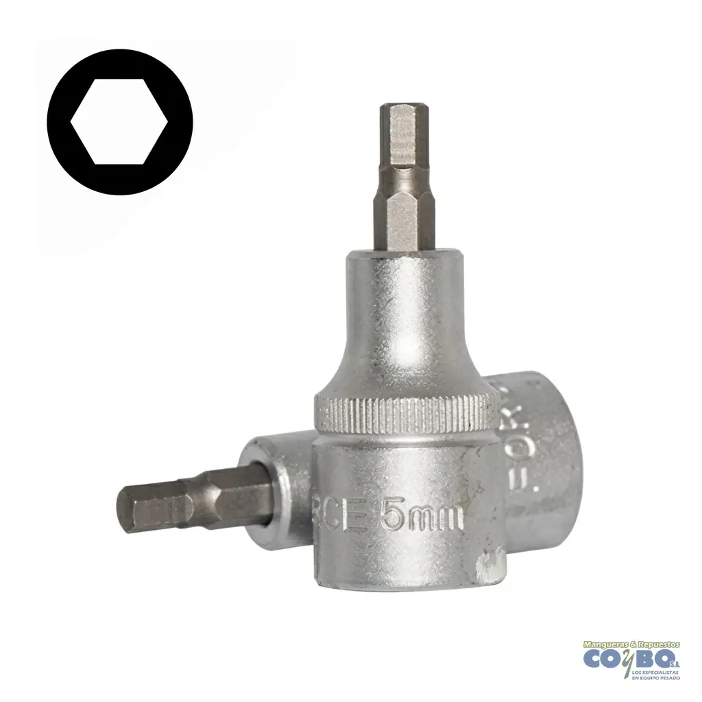 CUBO ALLEN 5MM ESP 1/2 CORTO CROMADO - Imagen 1