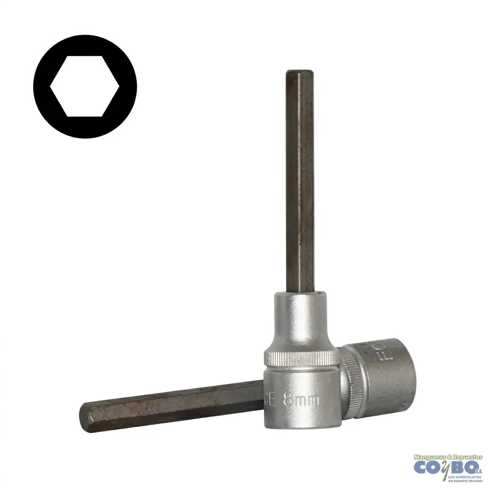 CUBO ALLEN 8MM ESP 1/2 LARGO CROMADO 100 - Imagen 1