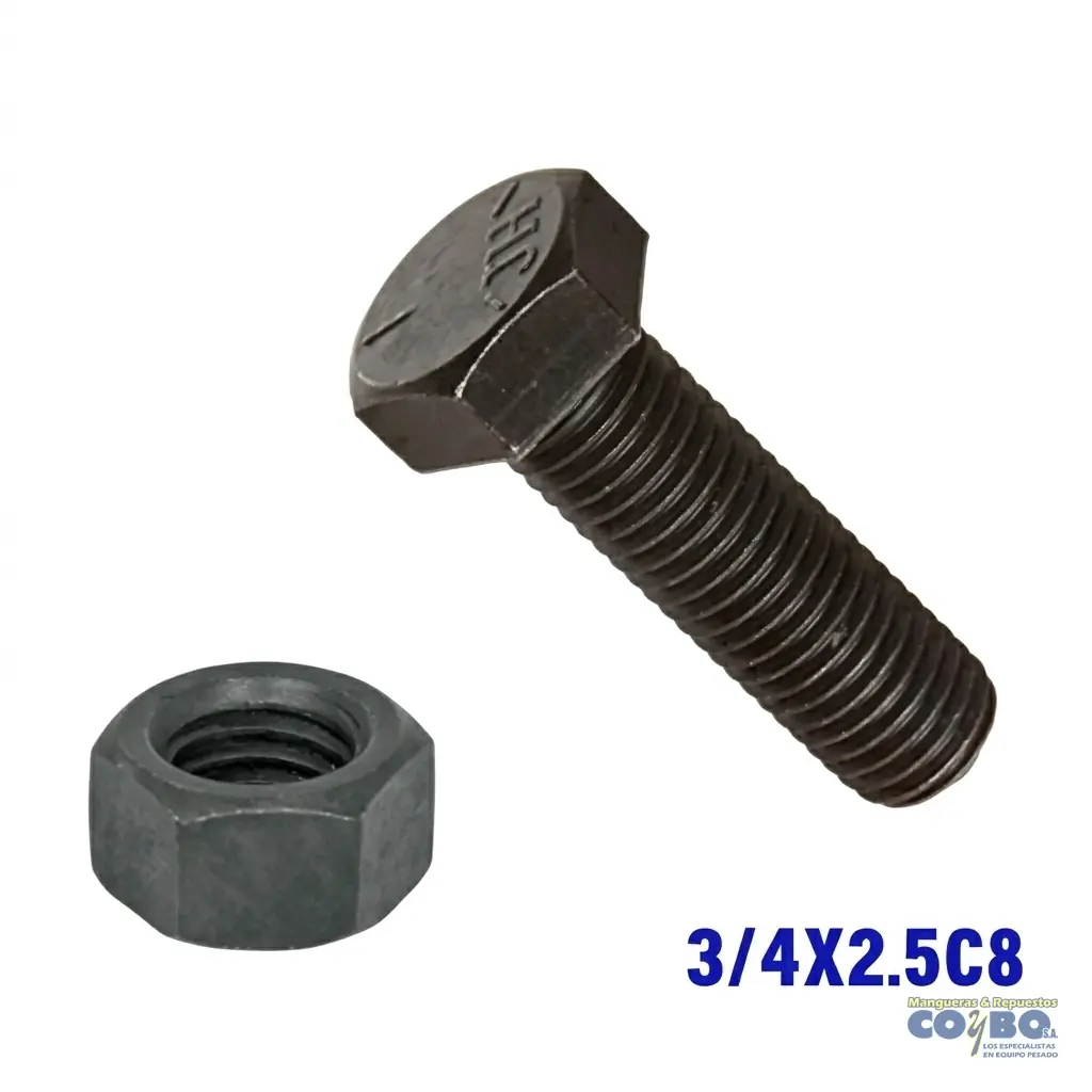 TORNILLO Y TUERCA GRADO 8 - Imagen 1