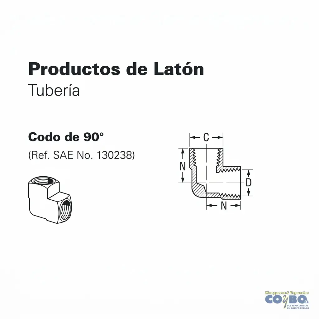 CODO 90 H NPT 1/2 A H NPT 1/2 100B - Miniatura 2