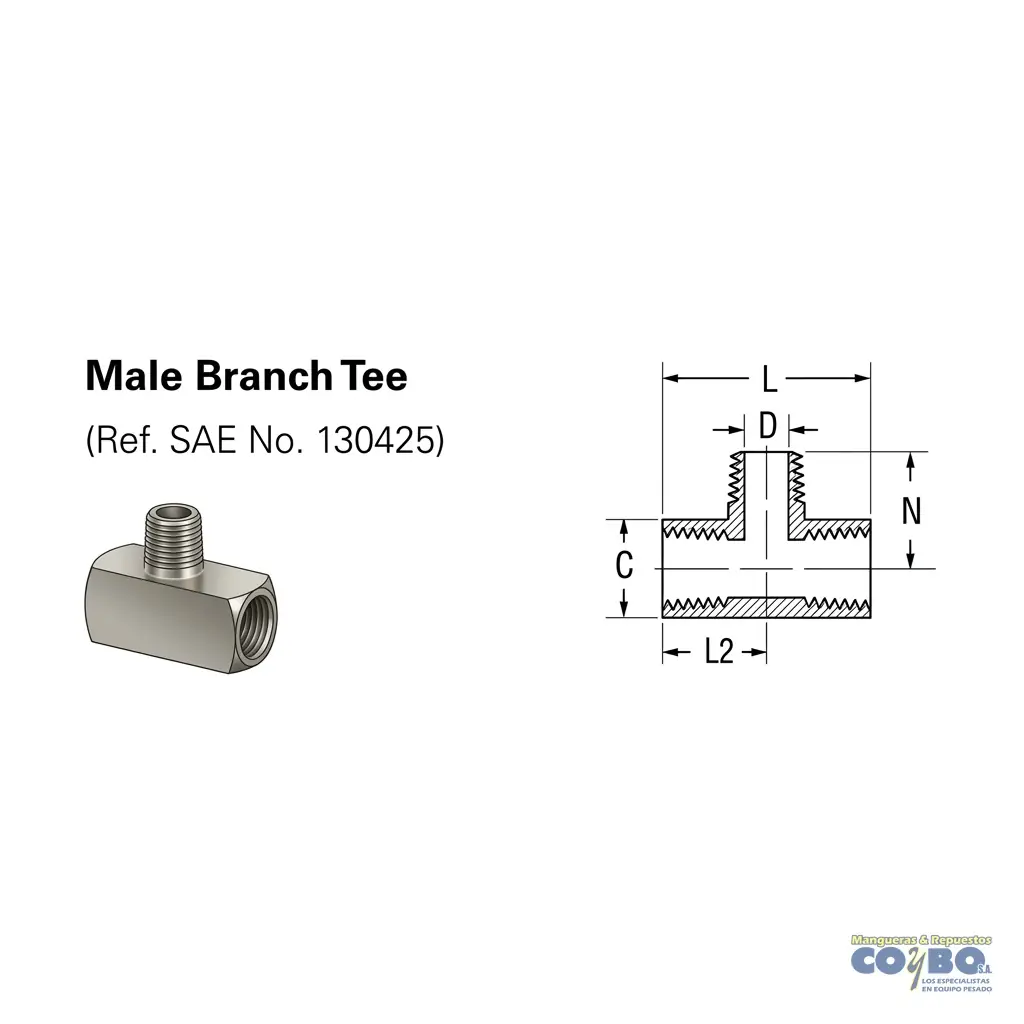 TE HEMBRA NPT 1/4 M NPT 1/4 H - Miniatura 2