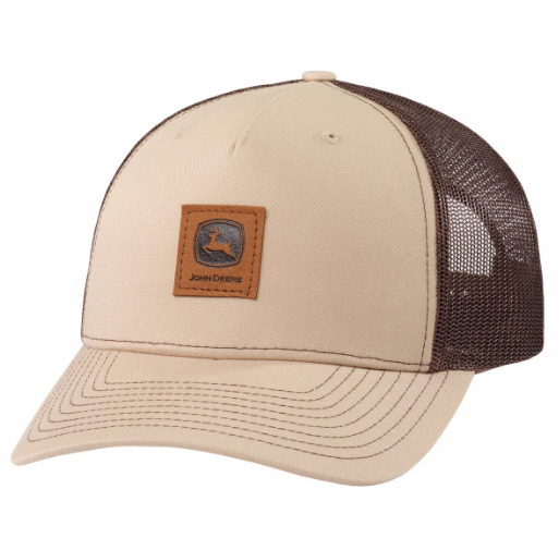 GORRA JOHN DEERE MALLA CAFE Y BEIGE - Imagen 1