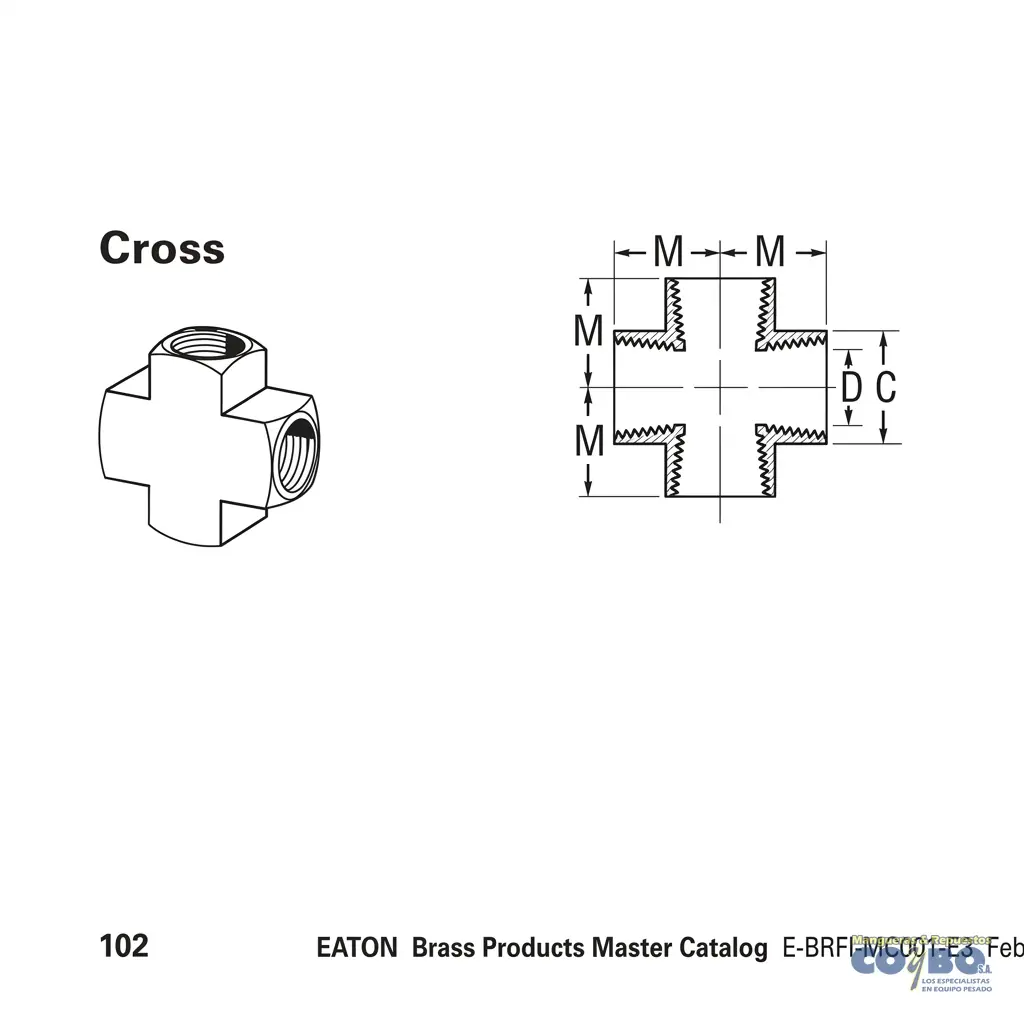 CRUZ H NPT 1/8 BRONCE 102B - Miniatura 2