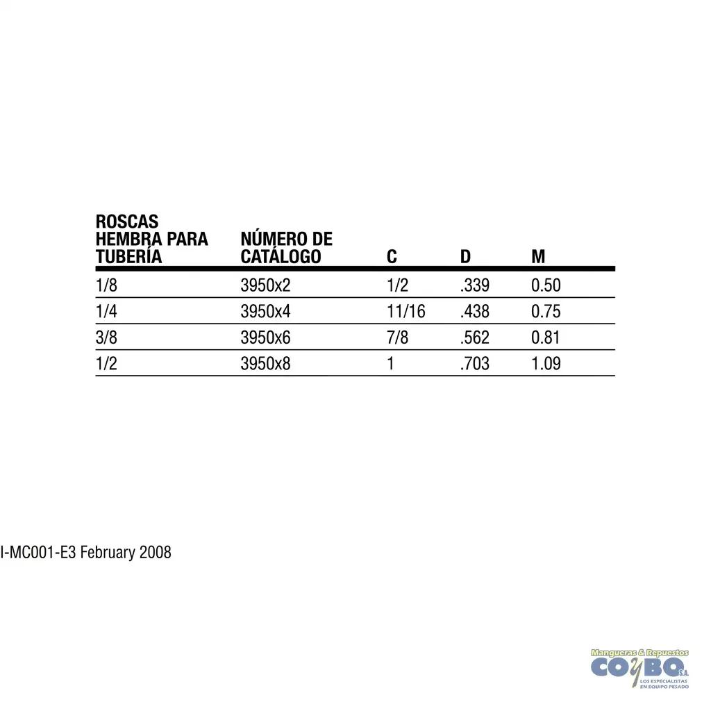 CRUZ H NPT 1/8 BRONCE 102B - Miniatura 3