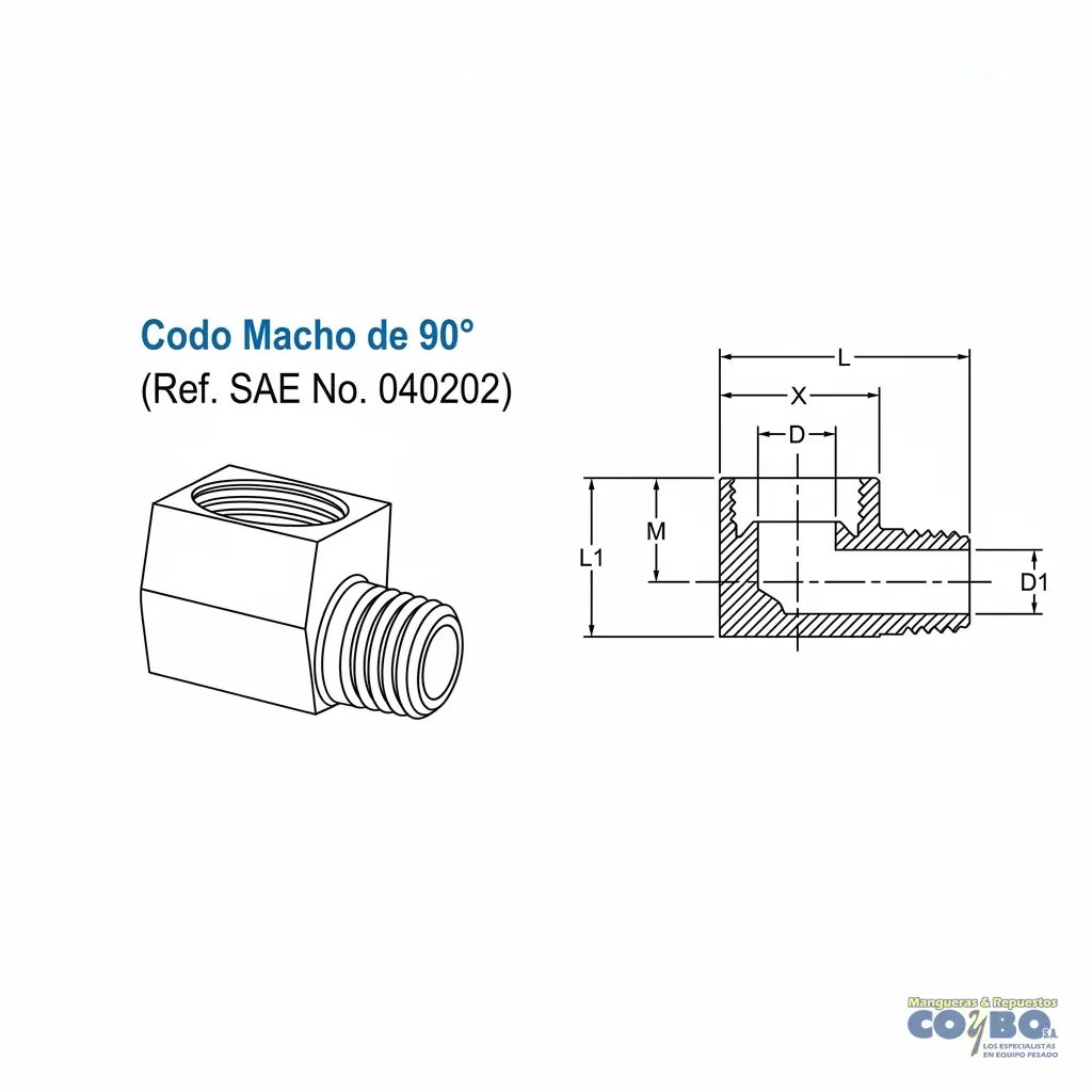 FITTING 90 H INVERTIDA 1/4 A M NPT - Miniatura 4