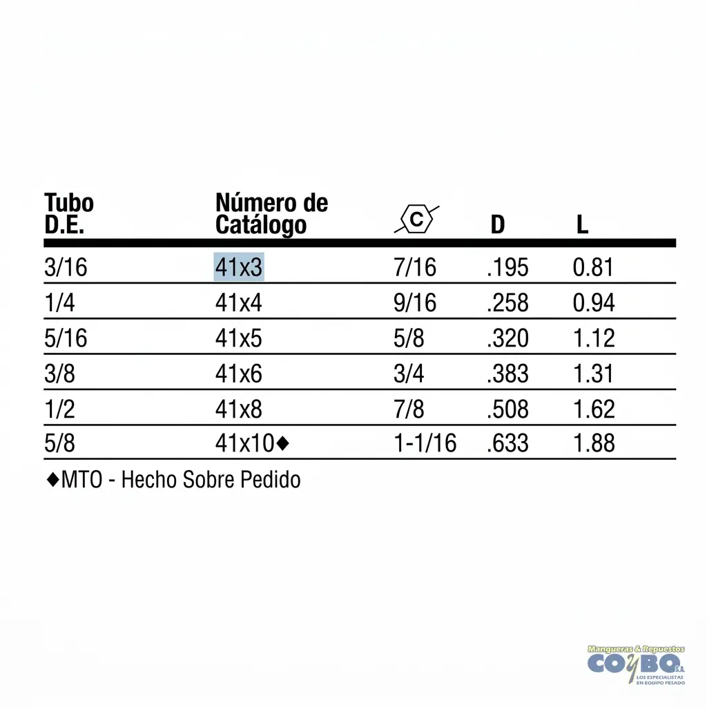 TUERCA LARGA PARA TUBO FLARE 3/8 41FS - Miniatura 5