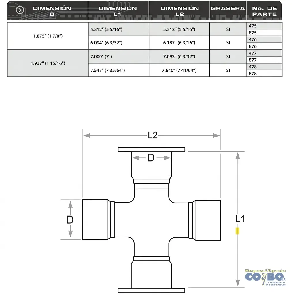 UNION BARRA D=1-7/8 L=5-5/16 L2=5-5/16 - Miniatura 3