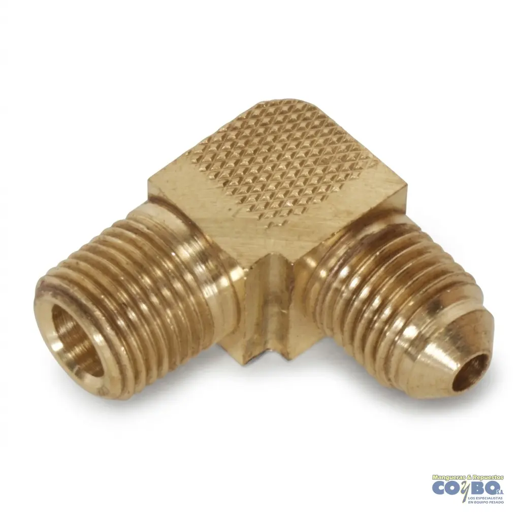 CONECTOR 90 M FLARE 3/8 A M NPT 1/4 49F - Imagen 1