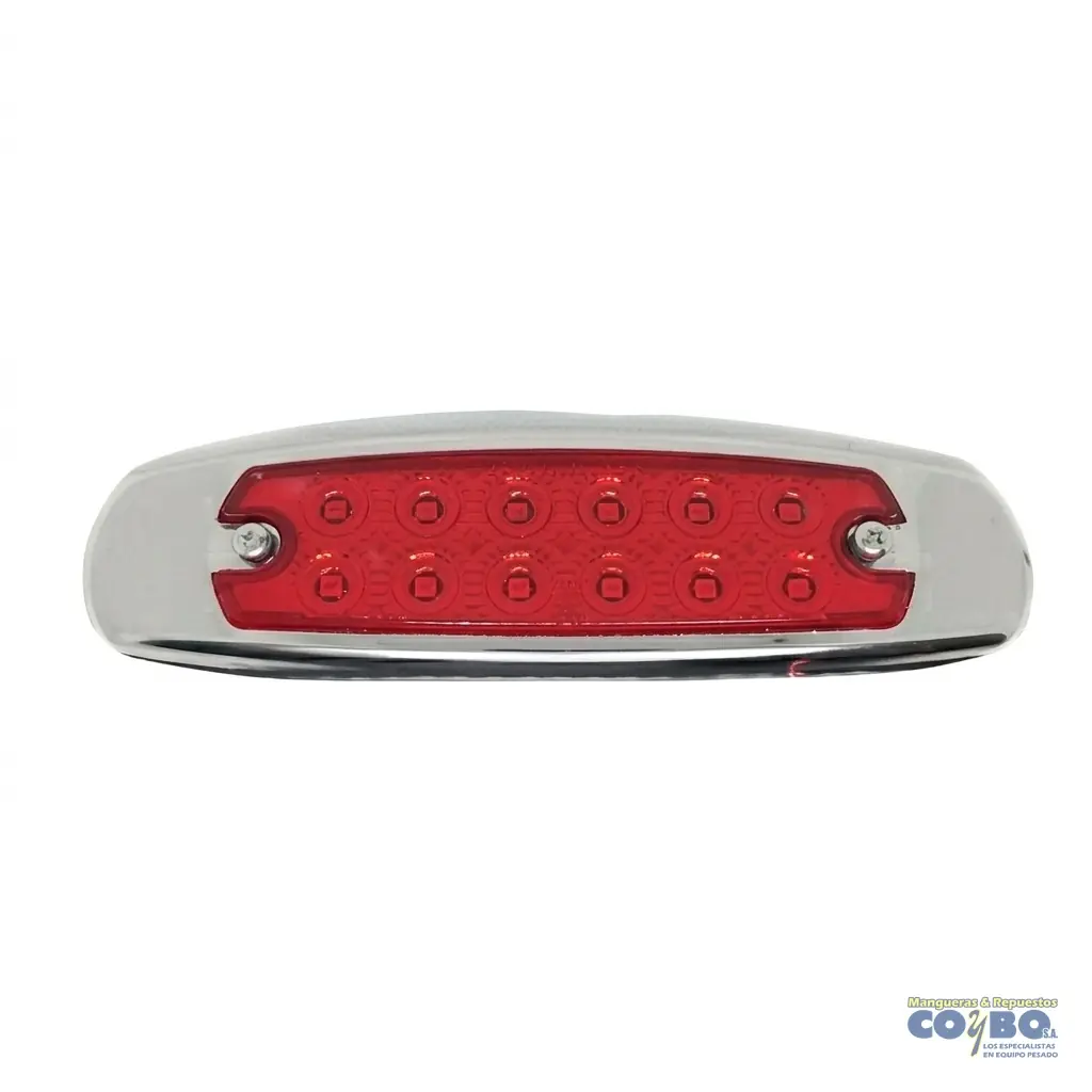 FAROL OVALADO ROJO C/BASE 12 LED MULTIV - Imagen 1
