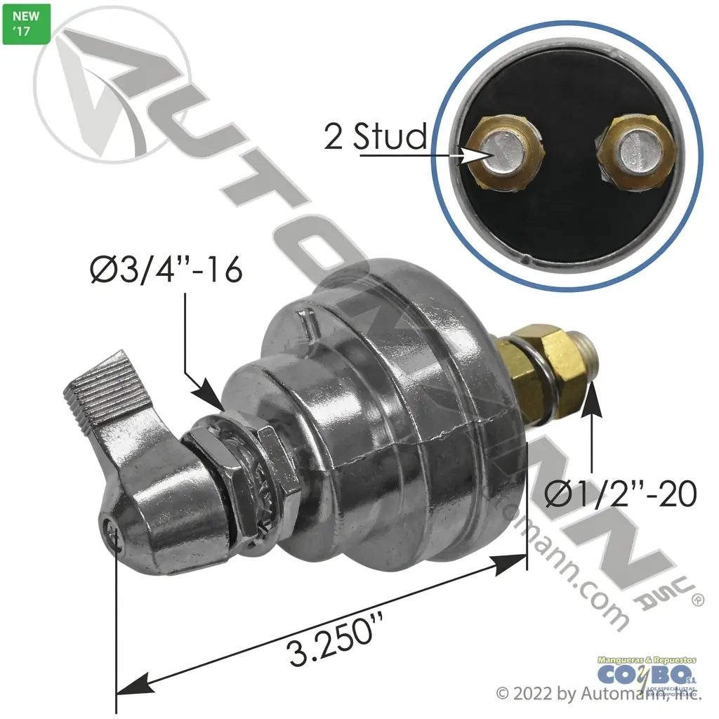 SWITCH CORTACORRIENTE PIN 1/2  AUTOMANN - Miniatura 2