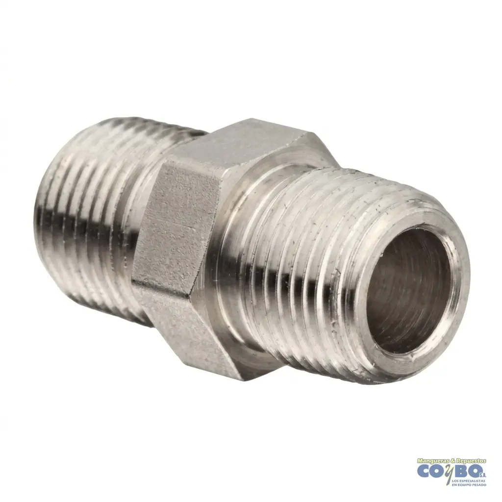NIPLE C3069 HIERRO HEXAGONAL NPT 3/8 - Imagen 1