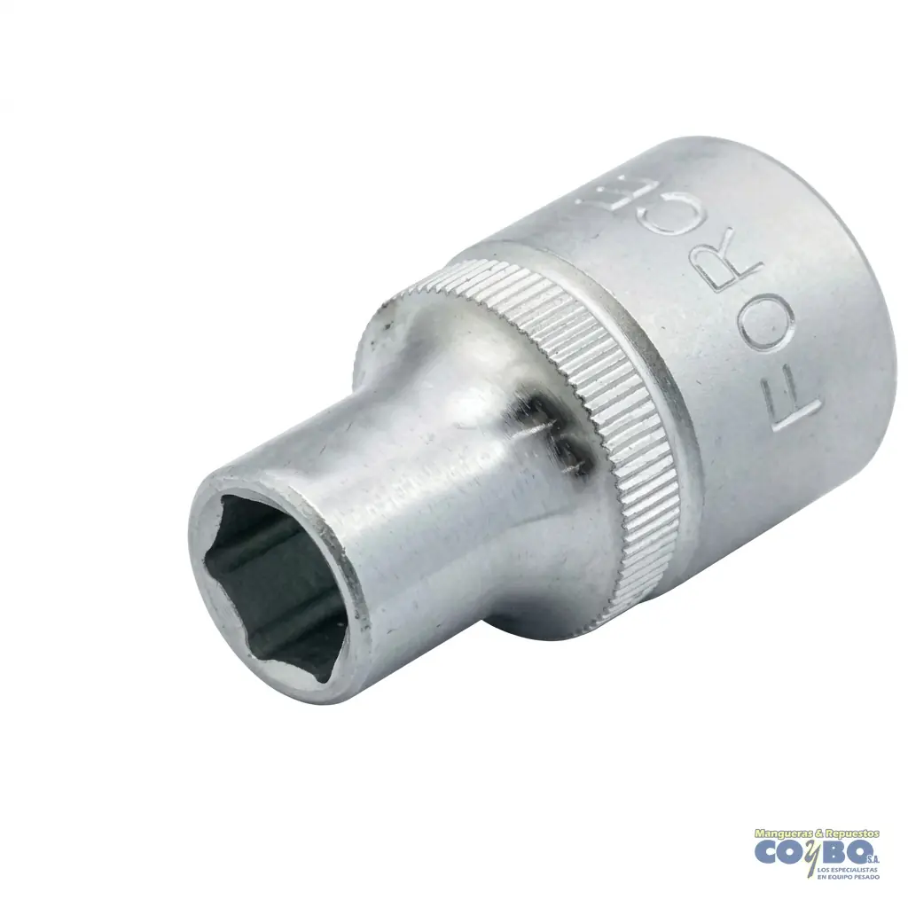 CUBO 3/8 ESP 1/2 CORTO CROMADO 6PTOS - Imagen 1