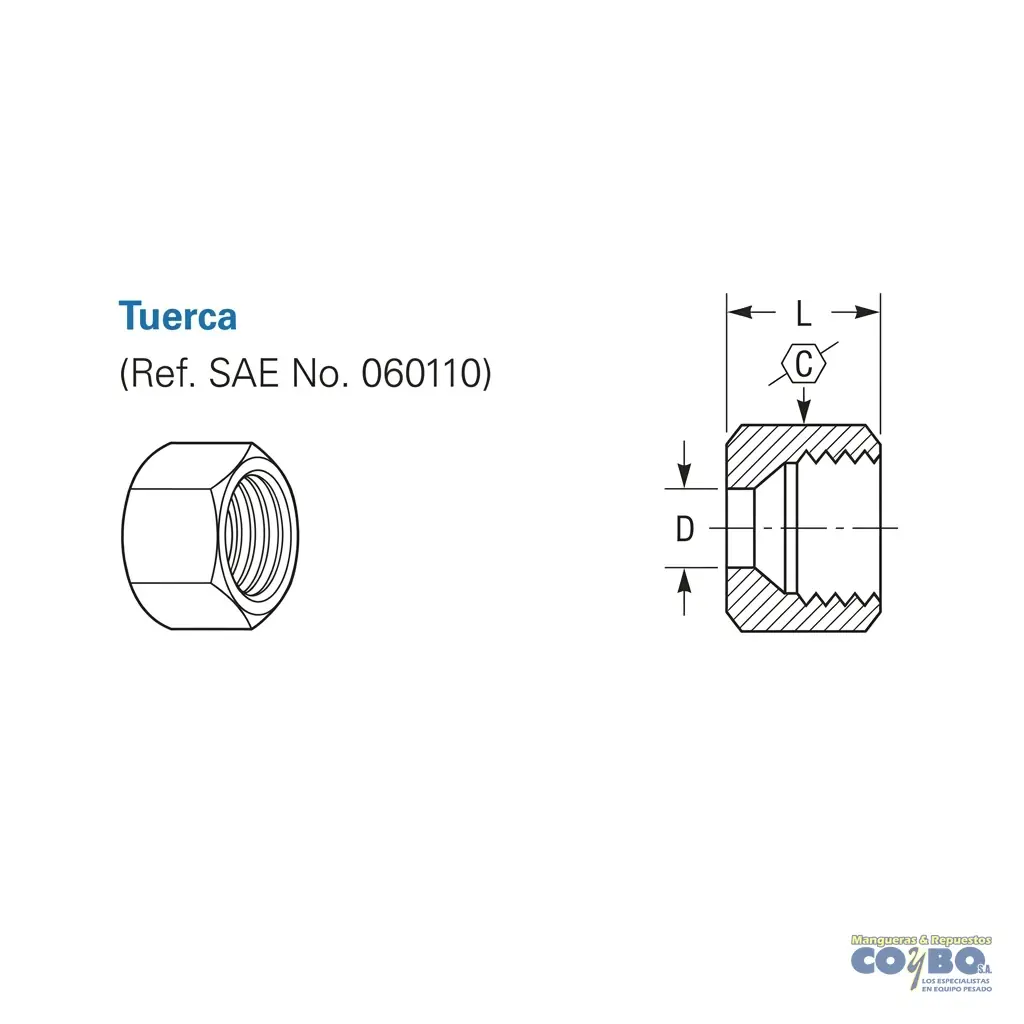 TUERCA CORTA PARA TUBO 1/8 - Miniatura 2