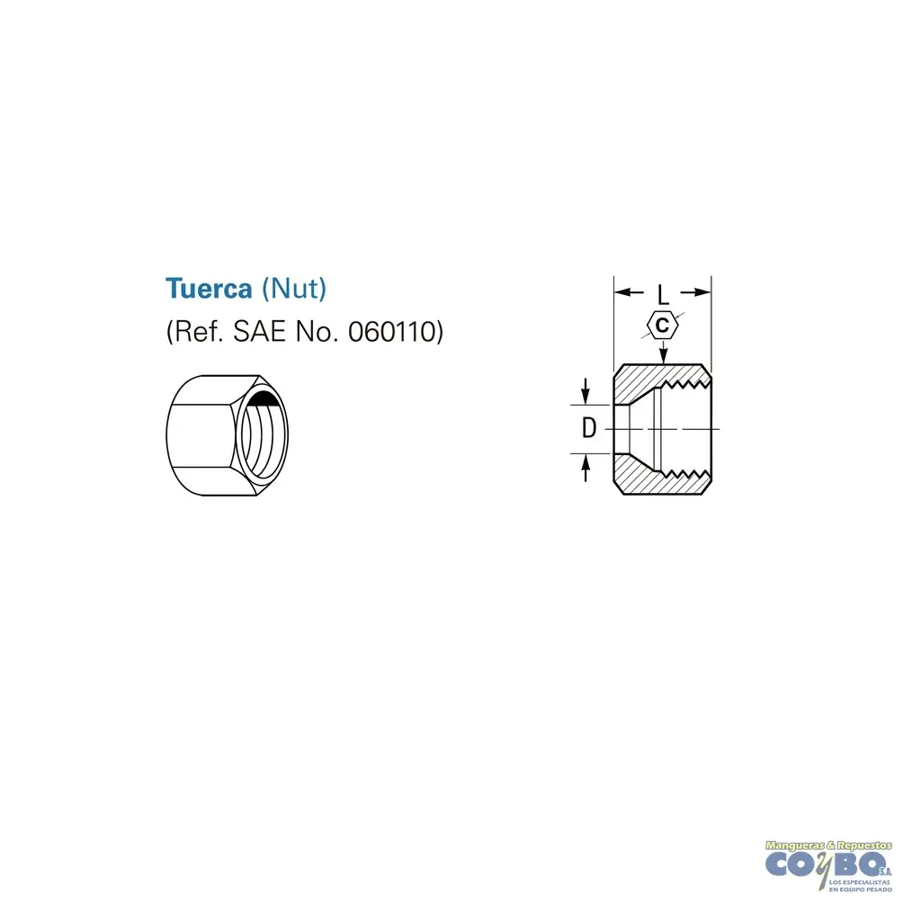 TUERCA CORTA PARA TUBO 5/16 - Miniatura 2