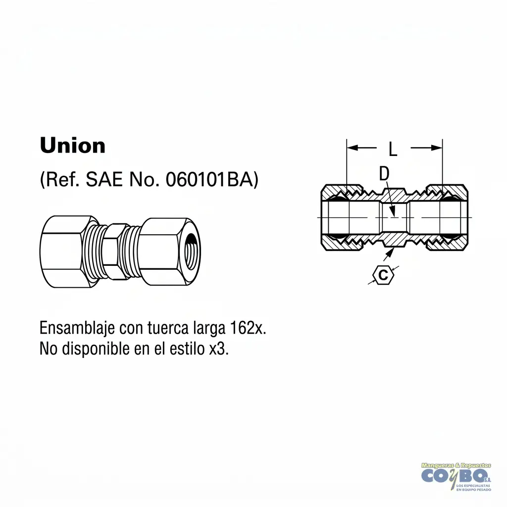 UNION 5/8 TUERCA CORTA COMPRESION - Miniatura 2