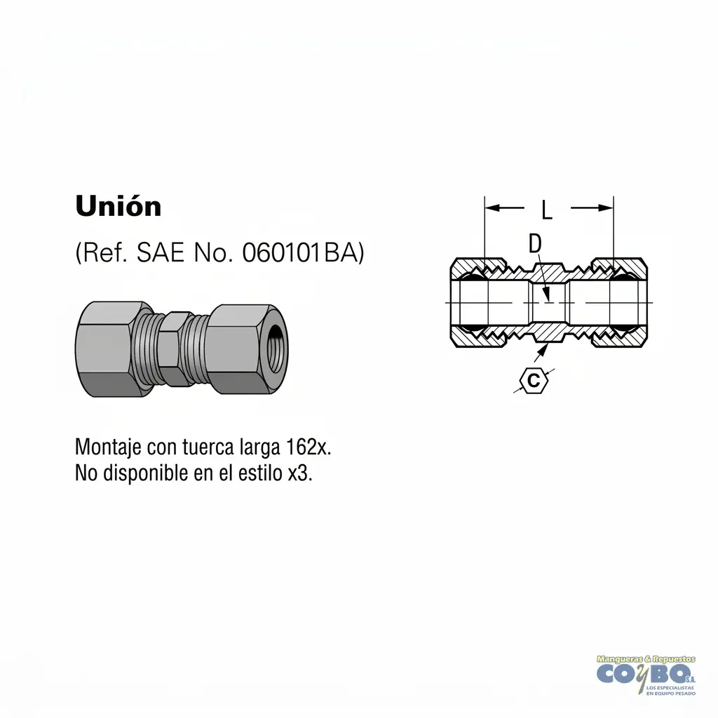 UNION 1/8 TUERCA CORTA COMPRESION - Miniatura 2