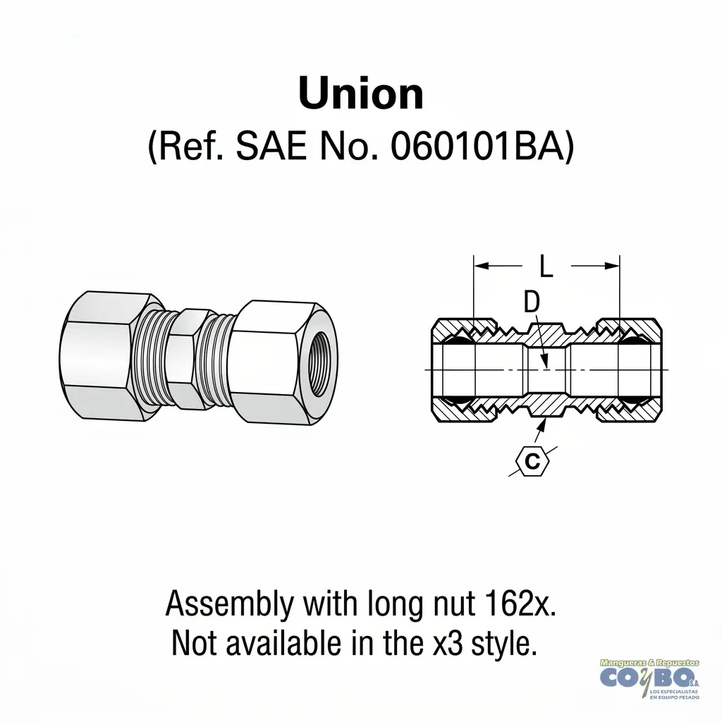 UNION 1/4 TUERCA CORTA COMPRESION - Miniatura 2