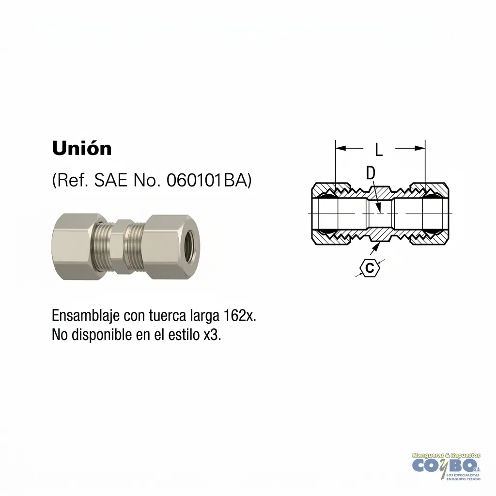 UNION 5/16 TUERCA CORTA COMPRESION - Miniatura 2