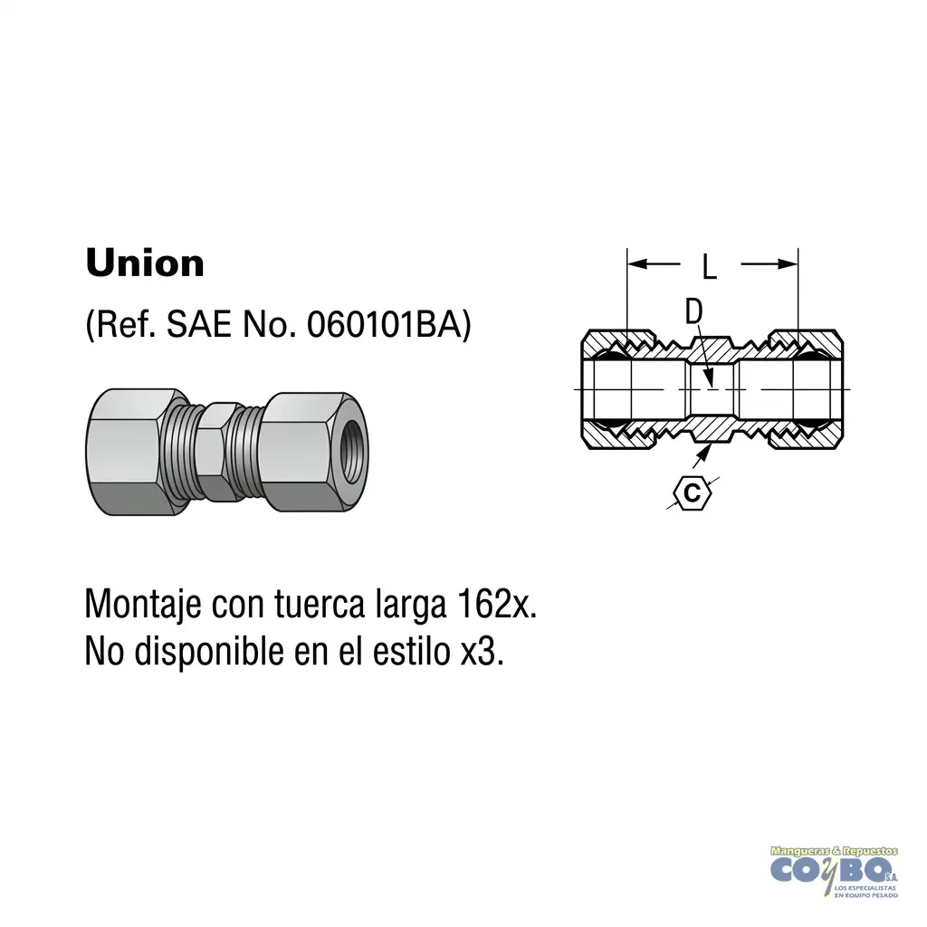 UNION 3/8 TUERCA CORTA COMPRESION - Miniatura 2