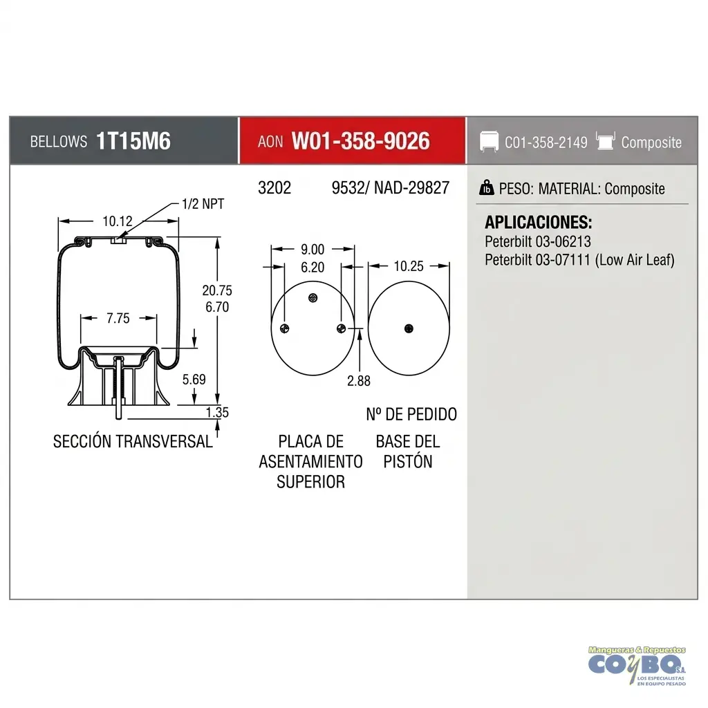 BOLSA SUSPENSION PETERBILT - Imagen 1