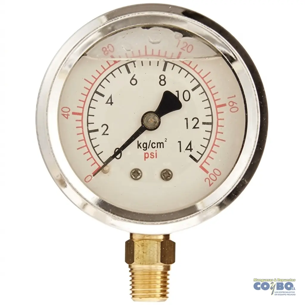 MANOMETRO C/GLICER 0-200PSI 21/2" 003549 - Imagen 1