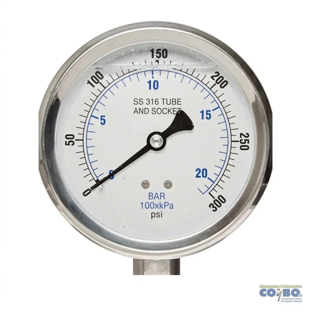 MANOMETRO C/ GLICER 0-300PSI 21/2" - Imagen 1