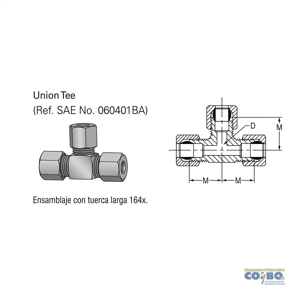 TE 3/16 TUERCA CORTA COMPRESION - Miniatura 2