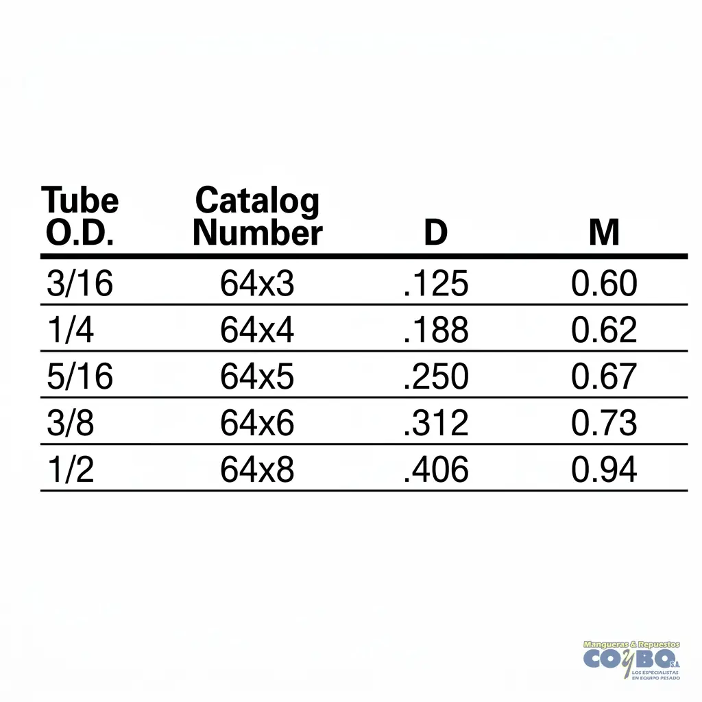 TE 1/4 TUERCA CORTA COMPRESION - Miniatura 3