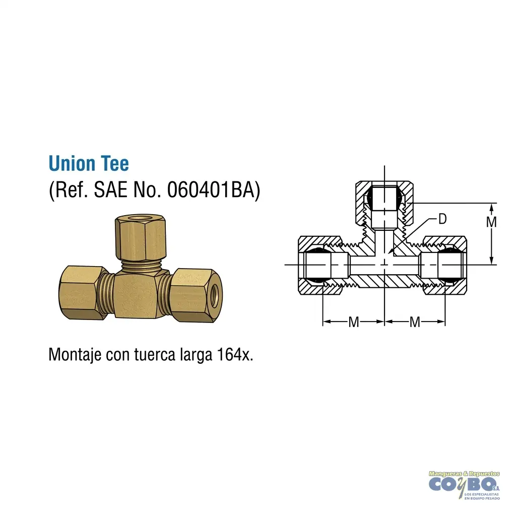 TE 3/8 TUERCA CORTA COMPRESION - Miniatura 2