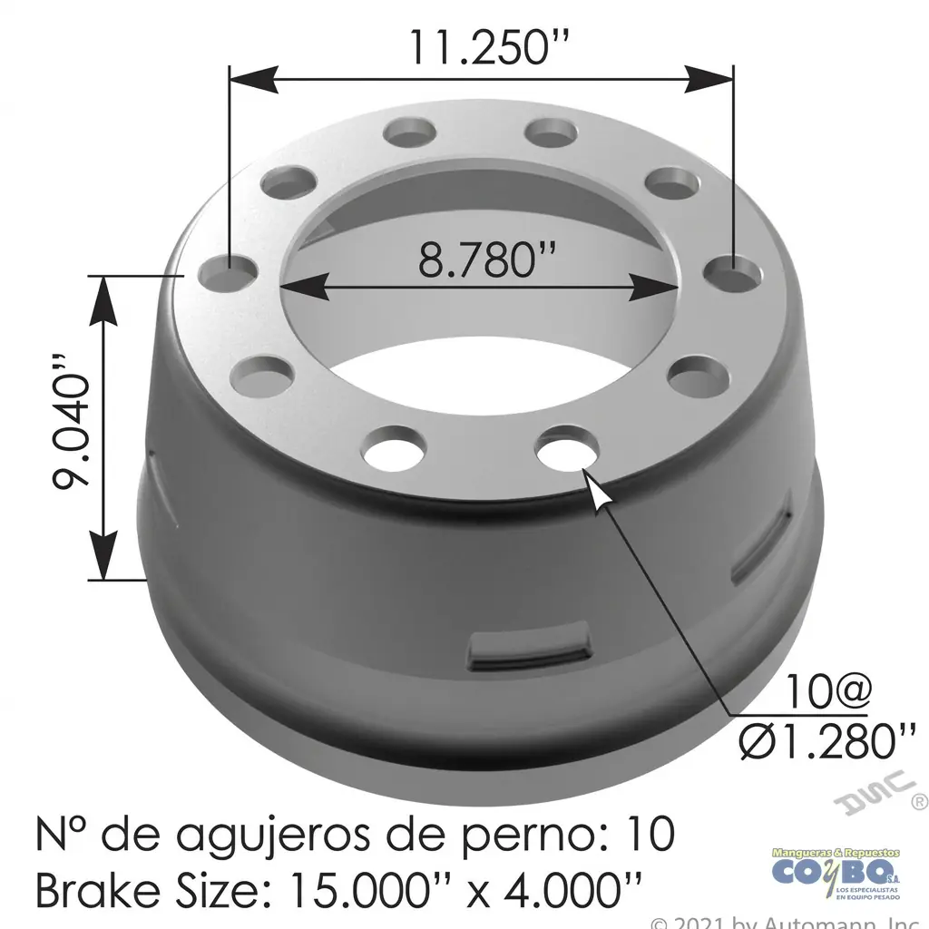 TAMBOR DELANT. UNILOCK 15X9.18X8.78X46 - Imagen 1