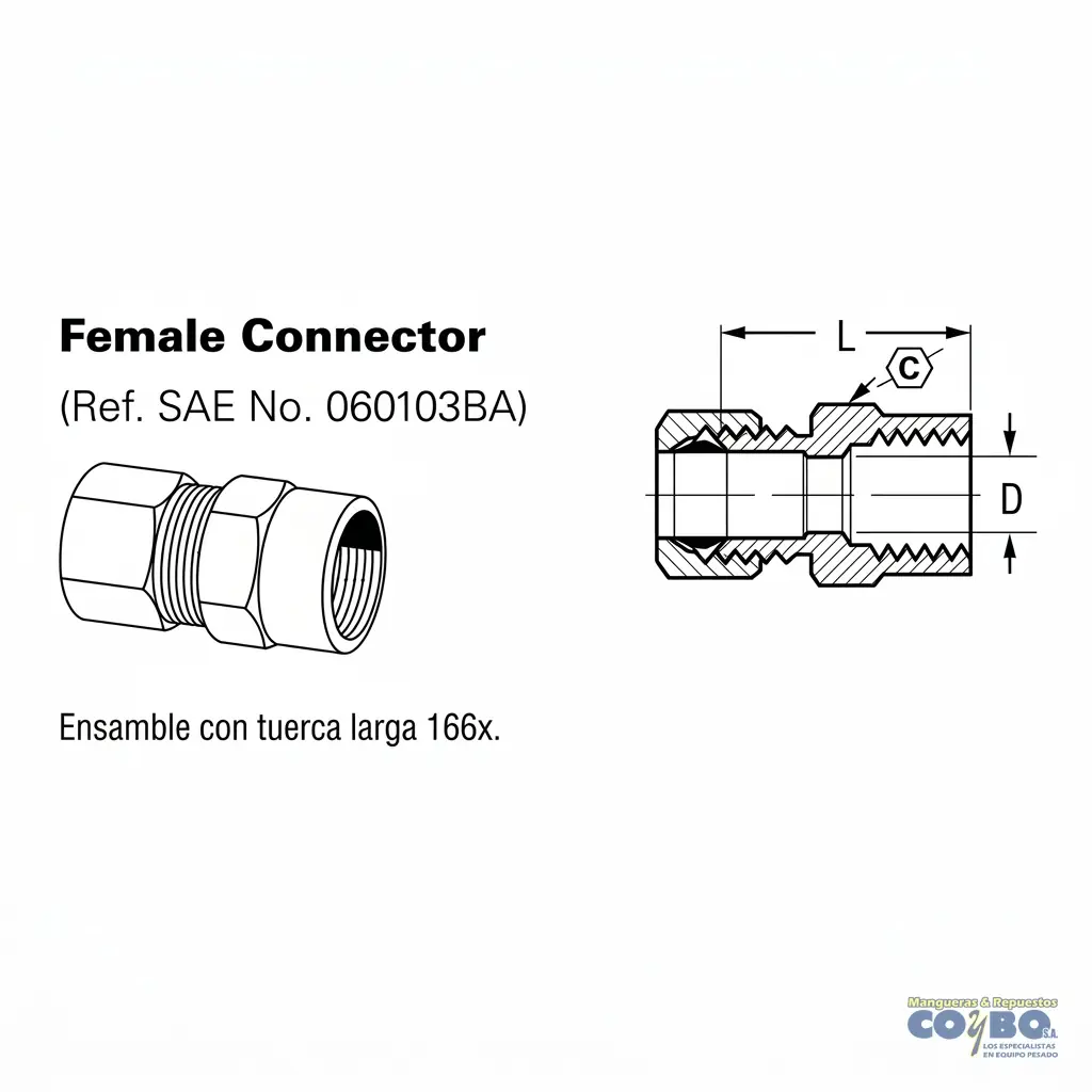 FITTING MANG 3/8 H NPT 1/4 - Miniatura 2