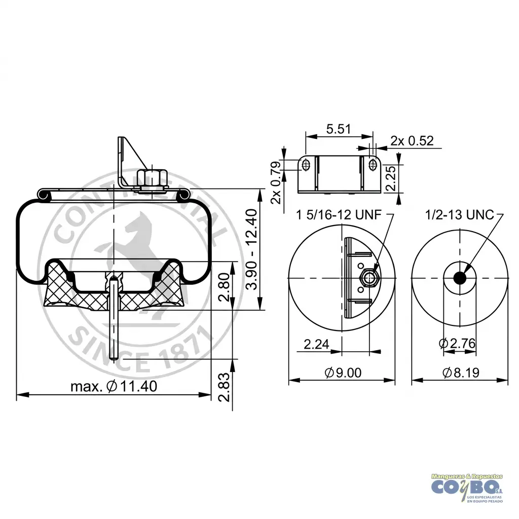 BOLSA SUSPENSION KW T800 TUERCA GRANDE - Miniatura 2