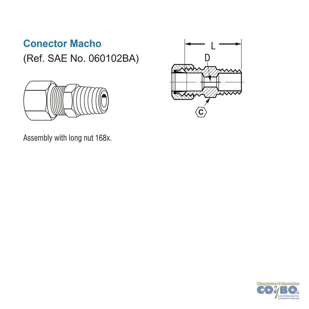 FITTING MANG 1/4 M NPT 1/4 - Miniatura 2