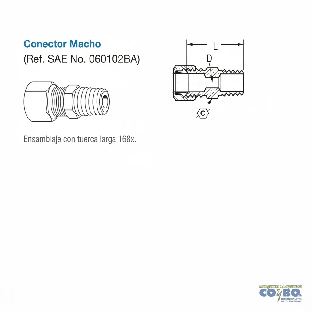 FITTING MANG 1/4 M NPT 3/8 - Miniatura 2