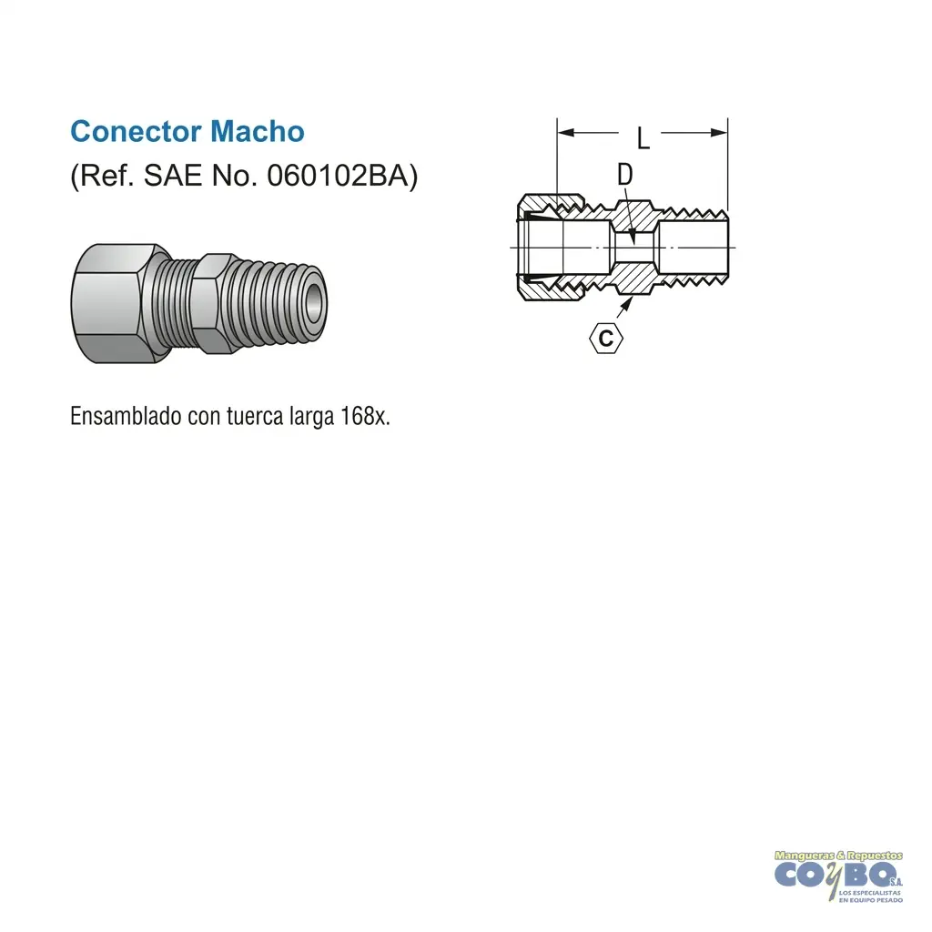 FITTING MANG 5/16 M NPT 1/4 - Miniatura 2