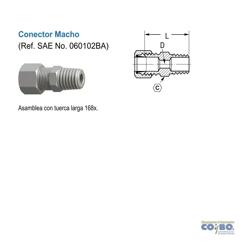 FITTING MANG 1/2 M NPT 3/8 - Miniatura 2