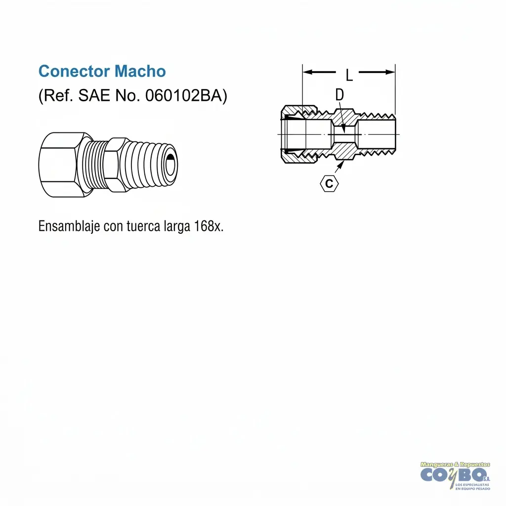 FITTING MANG 1/2 M NPT 1/4 - Miniatura 2