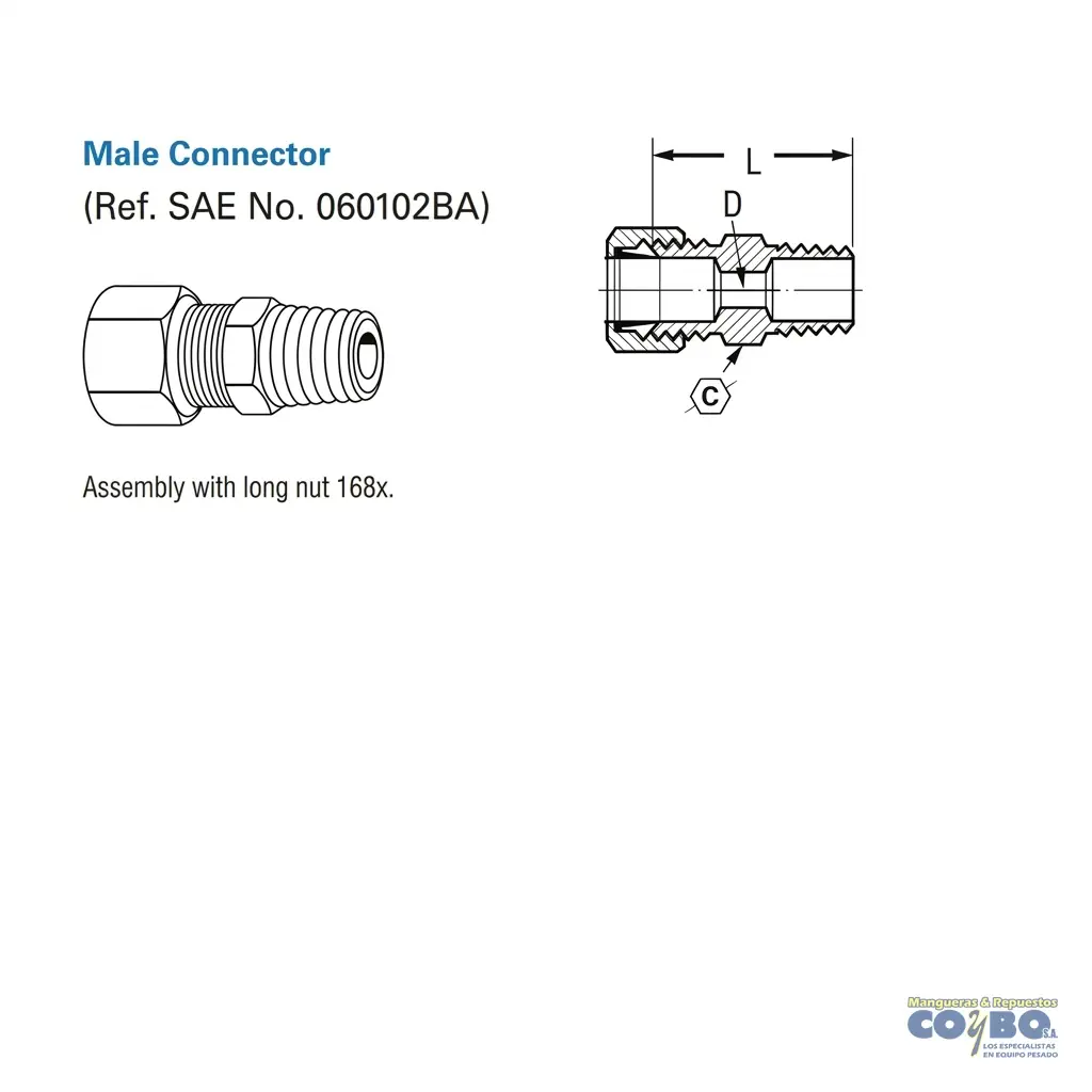 FITTING MANG 1/2 M NPT 1/2 - Miniatura 2
