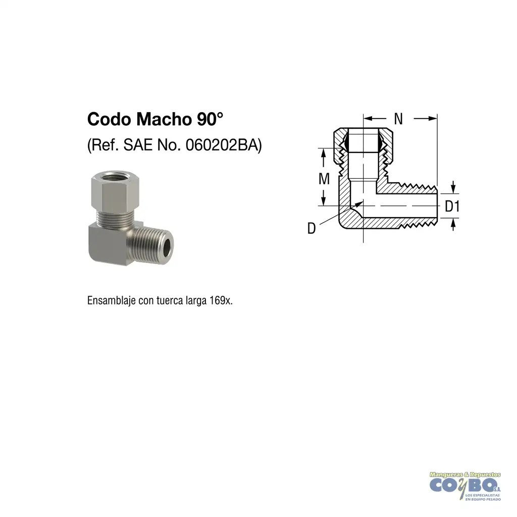 FITTING 90 MANG 5/16 M NPT 1/8 - Miniatura 2