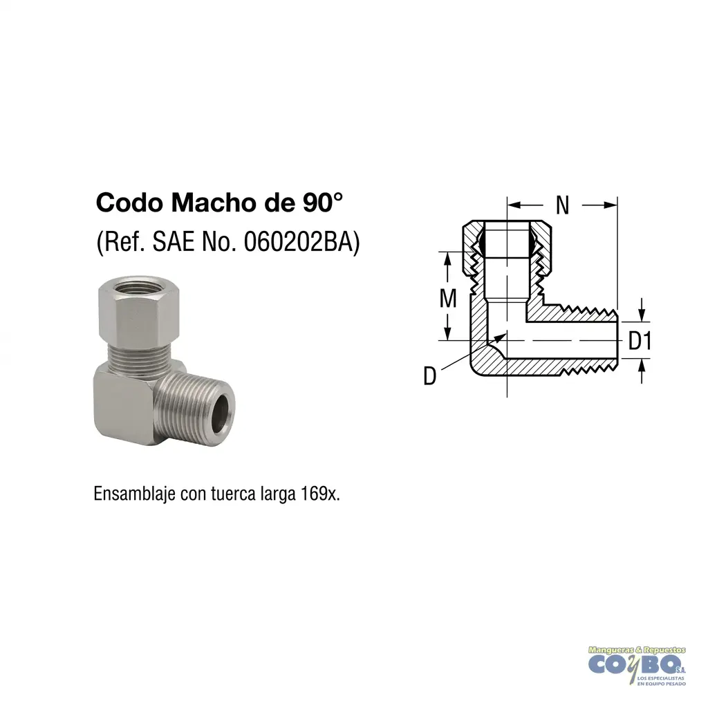 FITTING 90 MANG 5/16 M NPT 1/4 - Miniatura 2