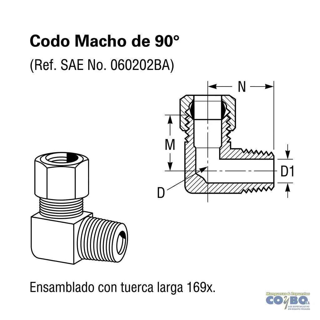 FITTING 90 MANG 3/8 M NPT 1/4 - Miniatura 2